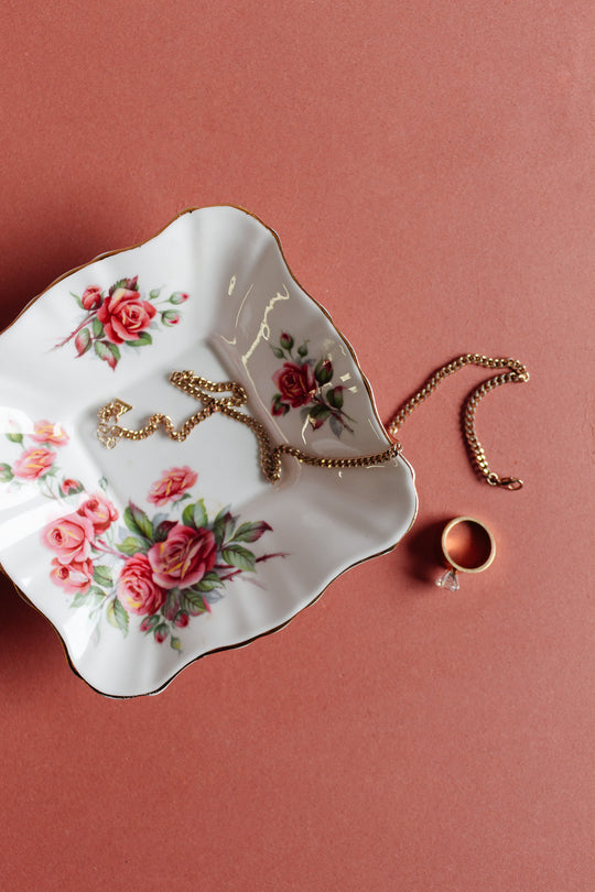 vintage royal albert "centennial rode" porcelain trinket dish