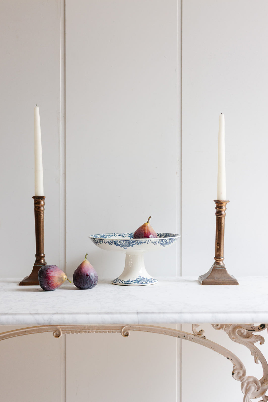 antique french longwy "tunis" compotier