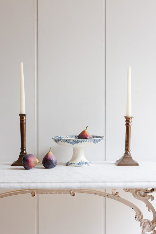 antique french longwy "tunis" compotier