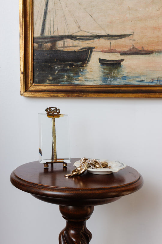 vintage french ormolu and beveled glass floating frame