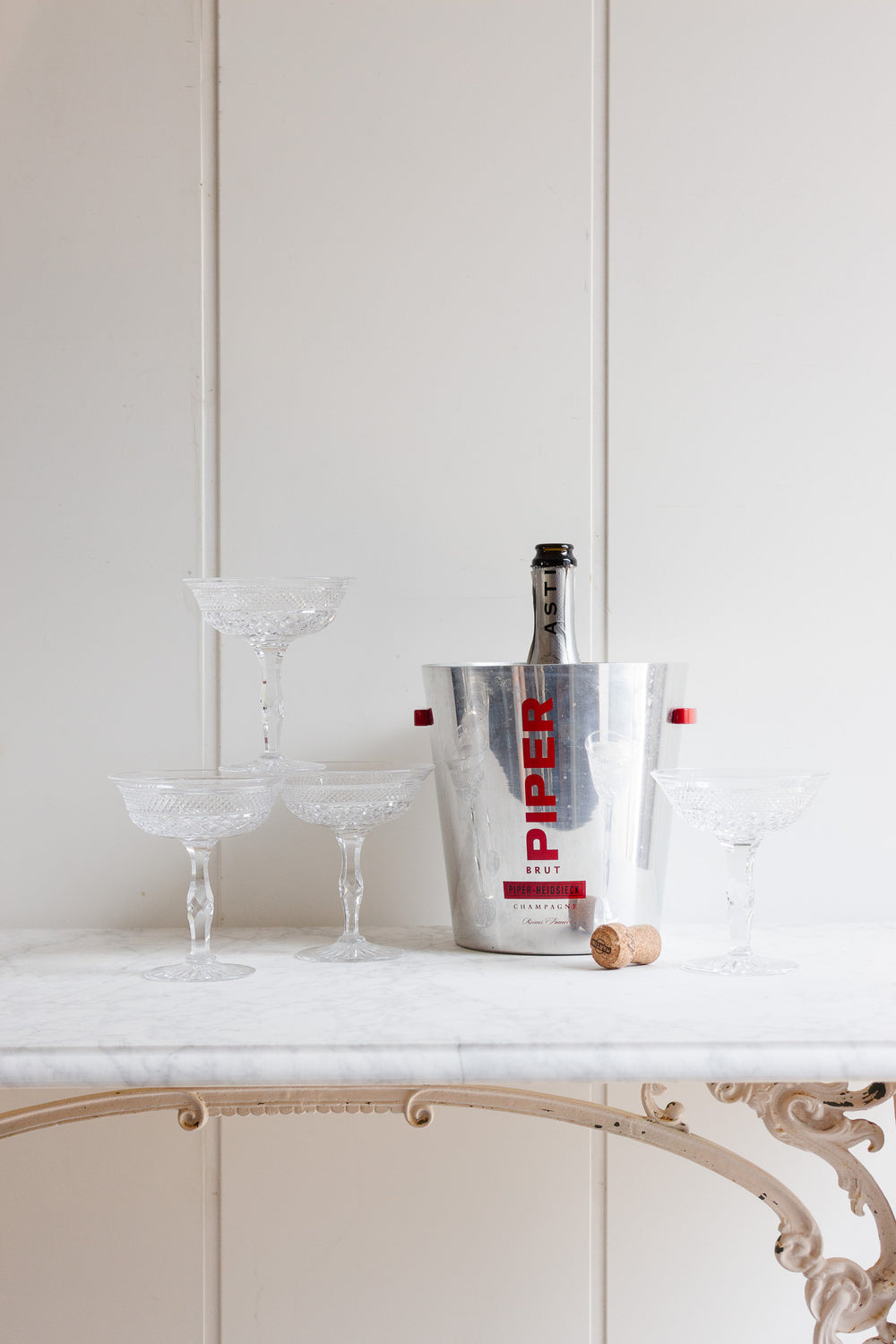 1970s discontinued Waterford "castletown" champagne coupes