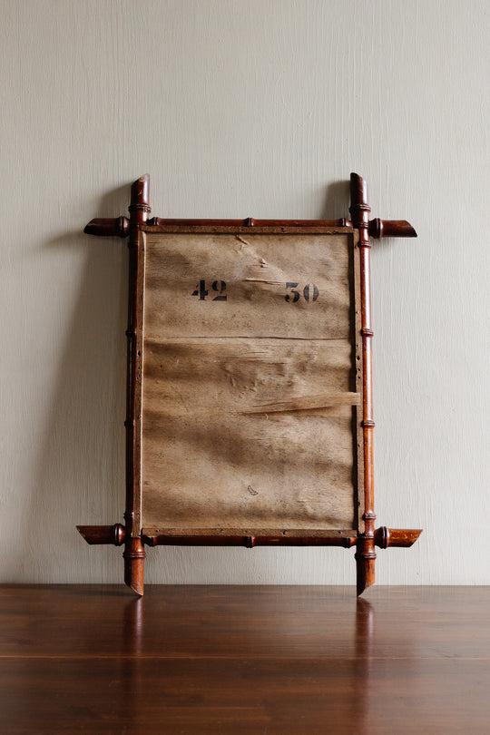 1930s french large faux bamboo mirror