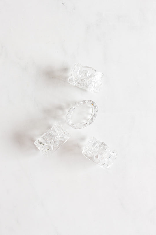 vintage west german gorham crystal napkin rings