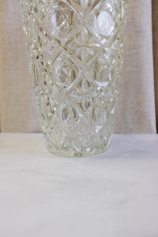 midcentury French cut glass vase
