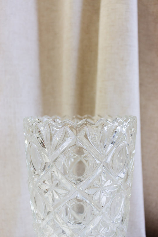 midcentury French cut glass vase