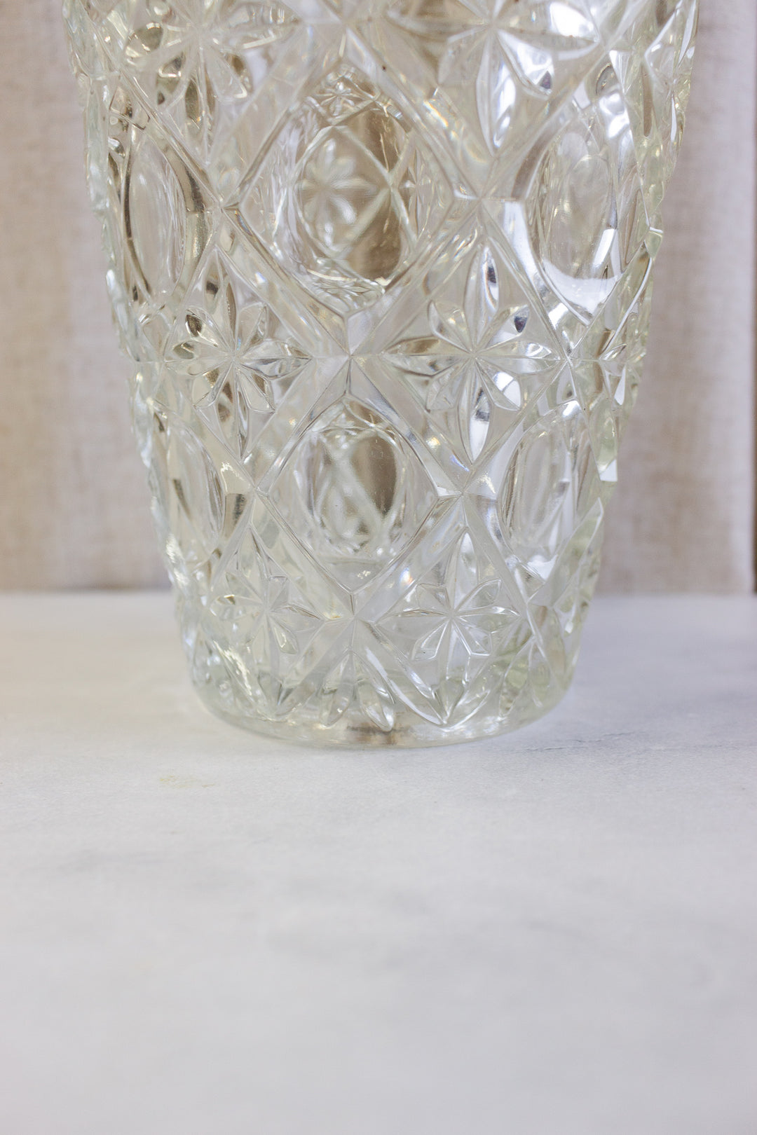 midcentury French cut glass vase