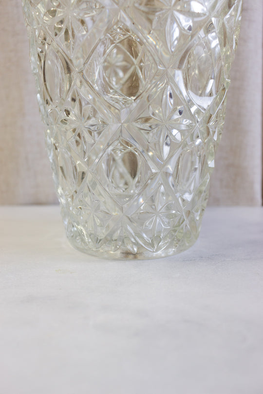 midcentury French cut glass vase