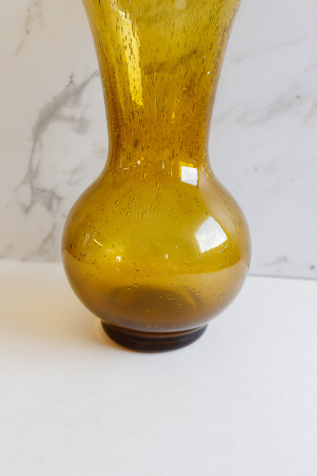 vintage french hand blown glass Biot amber vase
