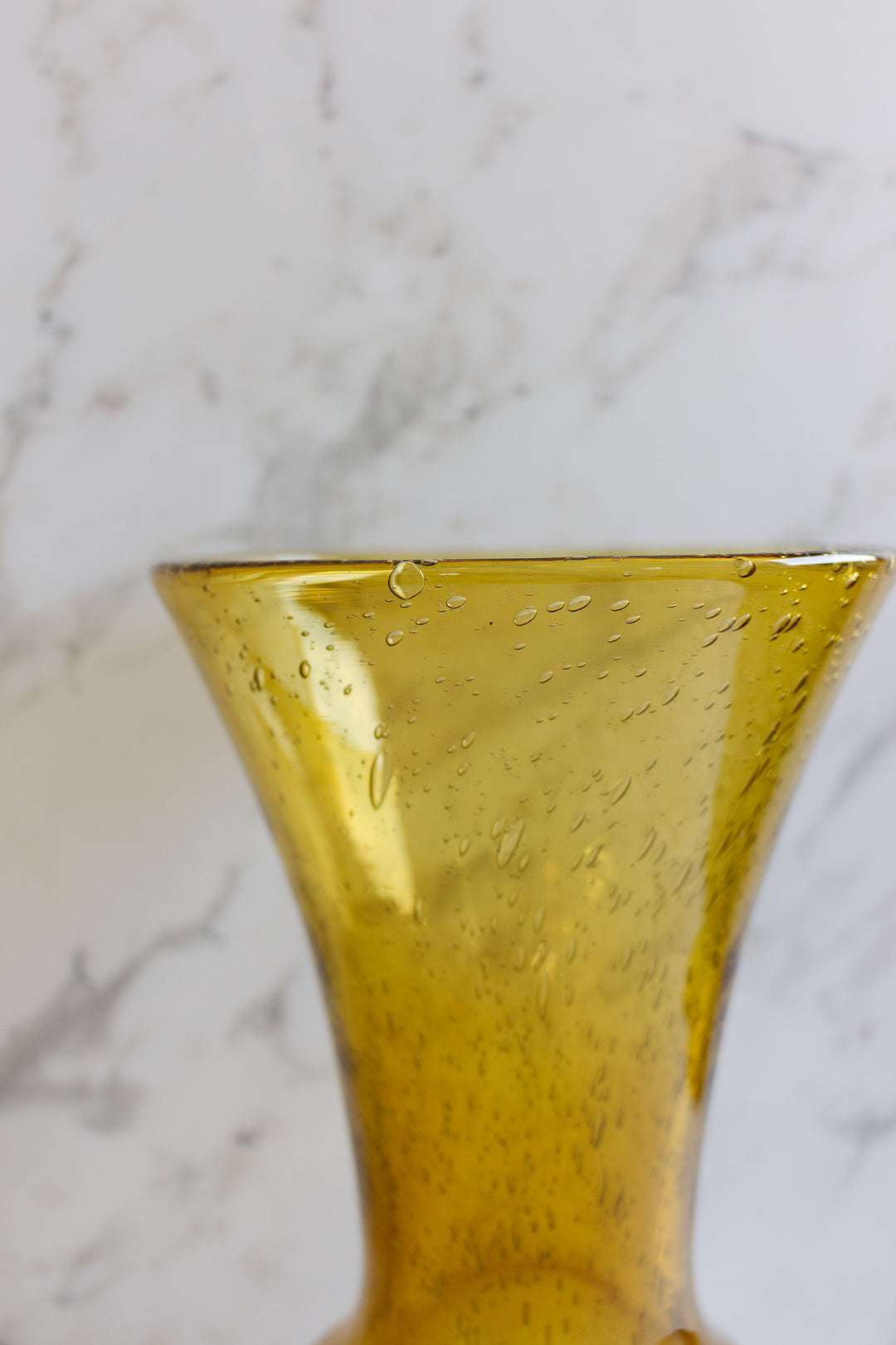 vintage french hand blown glass Biot amber vase