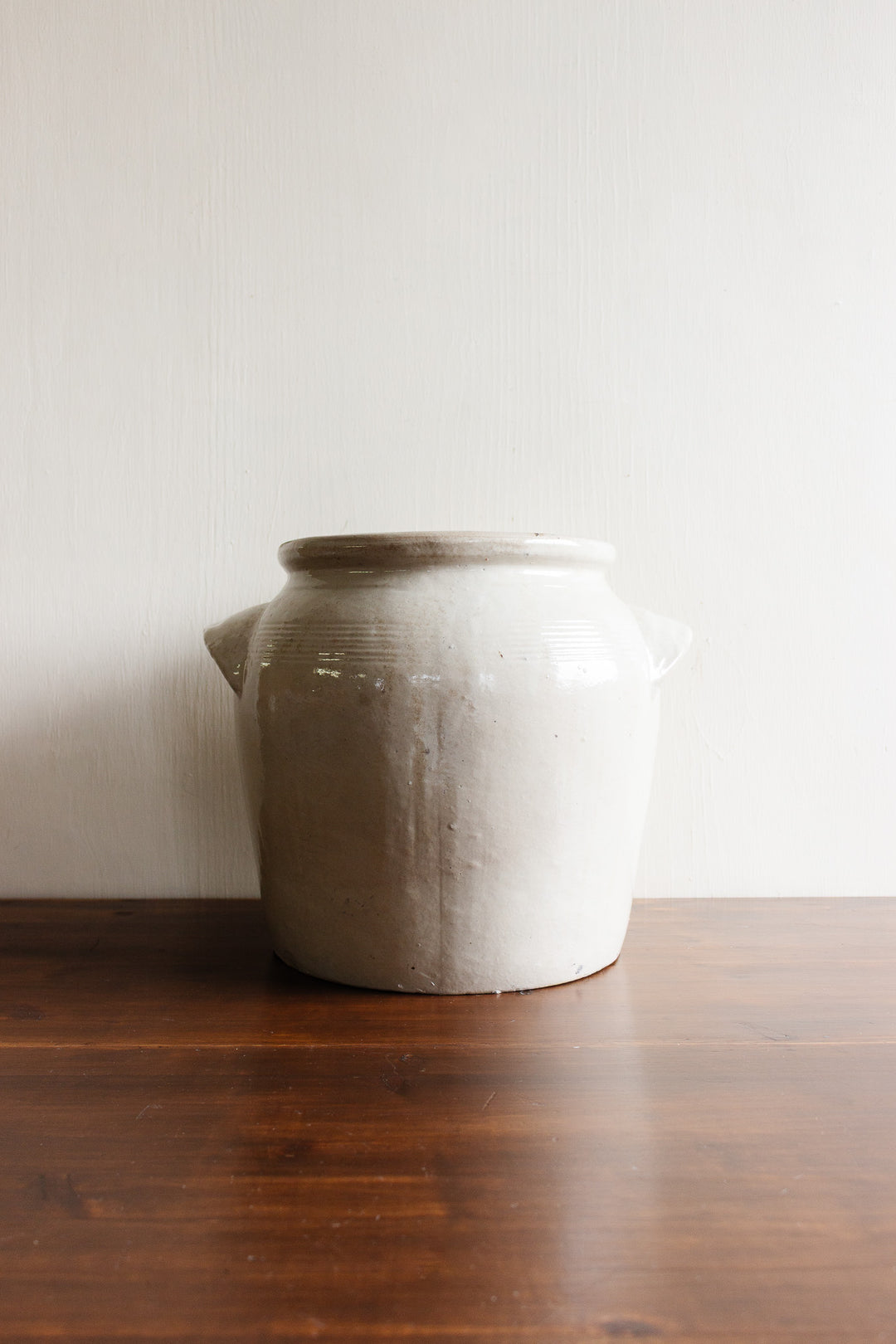 antique french cream coloured confit pots