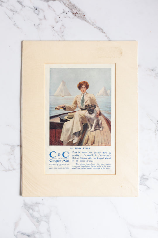 vintage matted “Cantrell & Cochrane’s Ginger Ale” advertisement