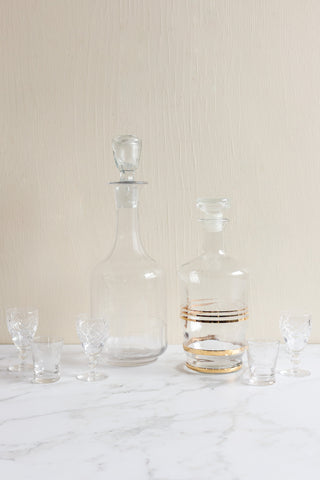 art deco gold striped decanter