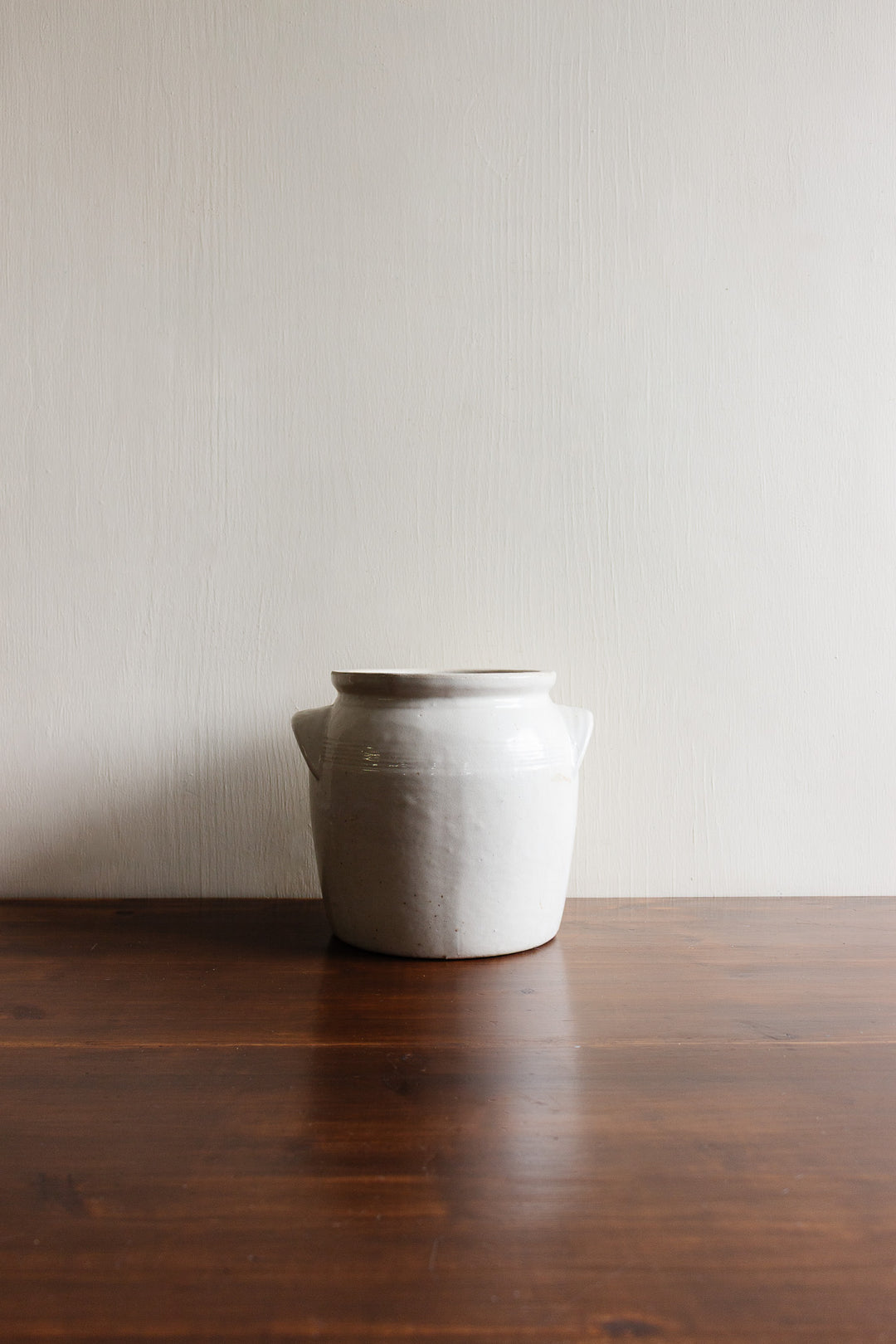 antique french cream coloured confit pots