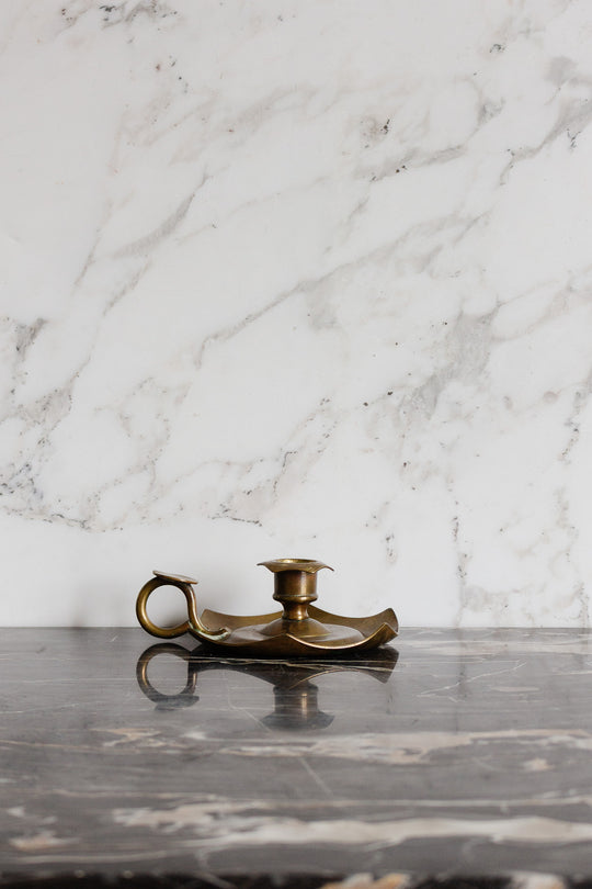 antique french brass chamberstick