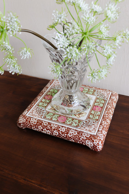 antique french longwy raised trivet