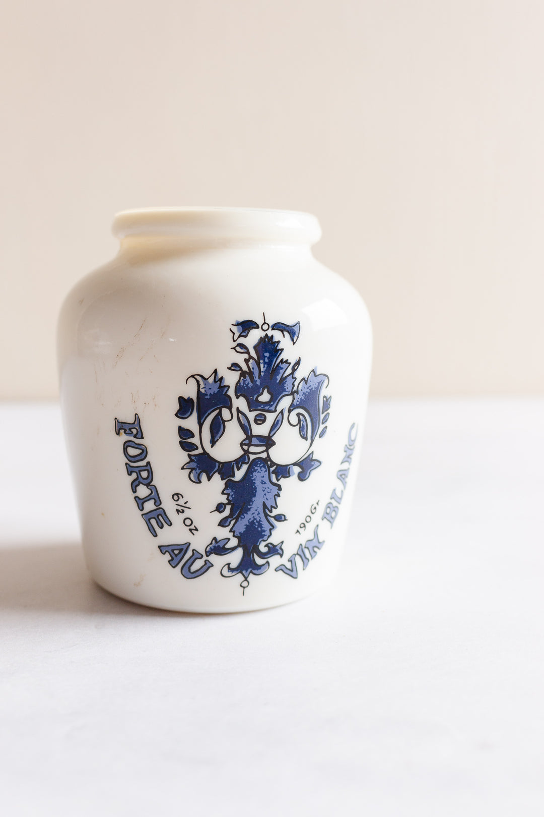 vintage french milk glass digoin grey poupon jar