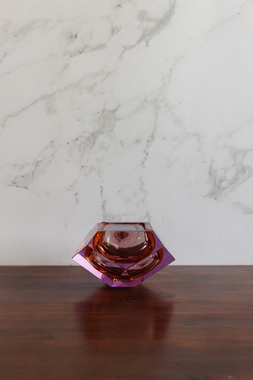 1960s italian murano glass multi faceted sommerso glass bowl attributed to flavio poli