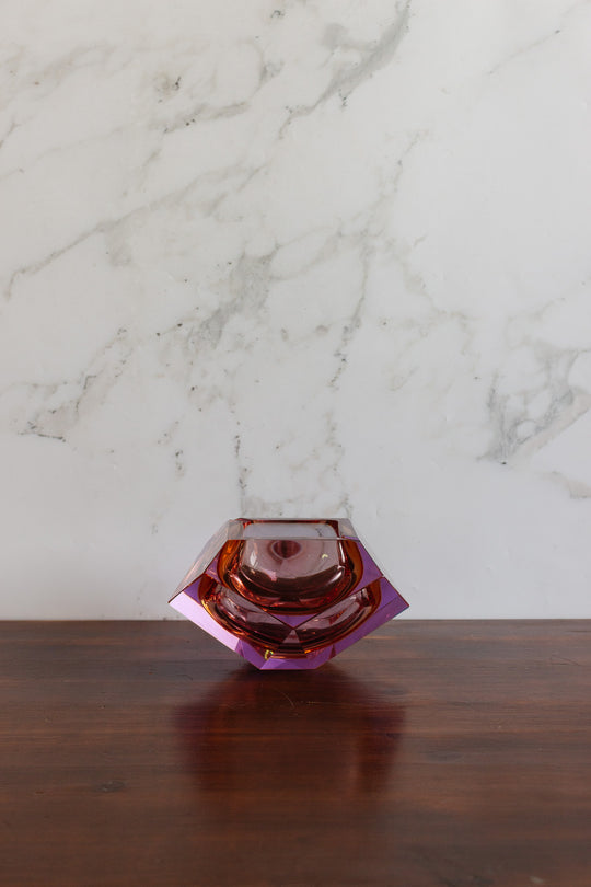 1960s italian murano glass multi faceted sommerso glass bowl attributed to flavio poli