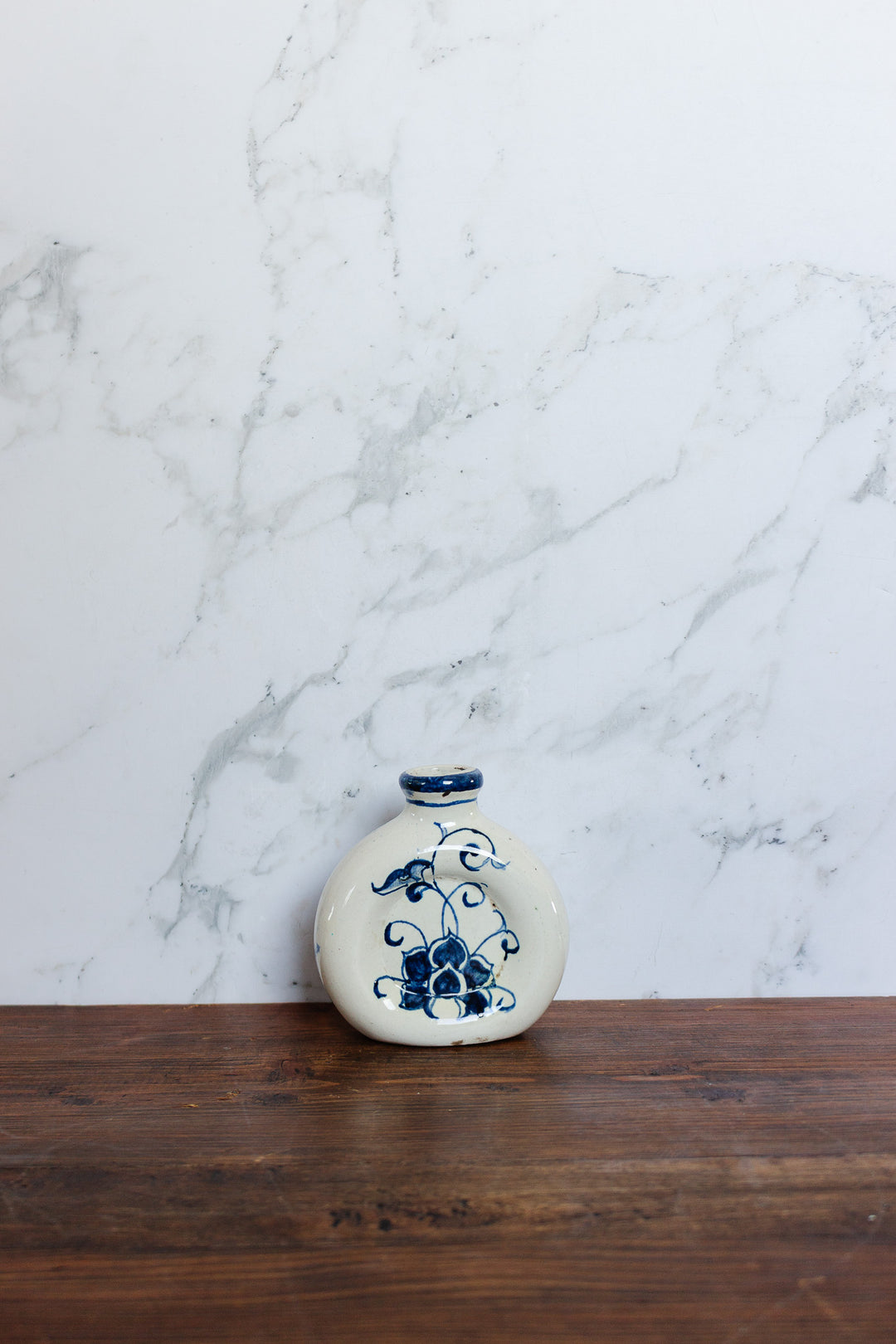 vintage french handpainted stoneware bottle