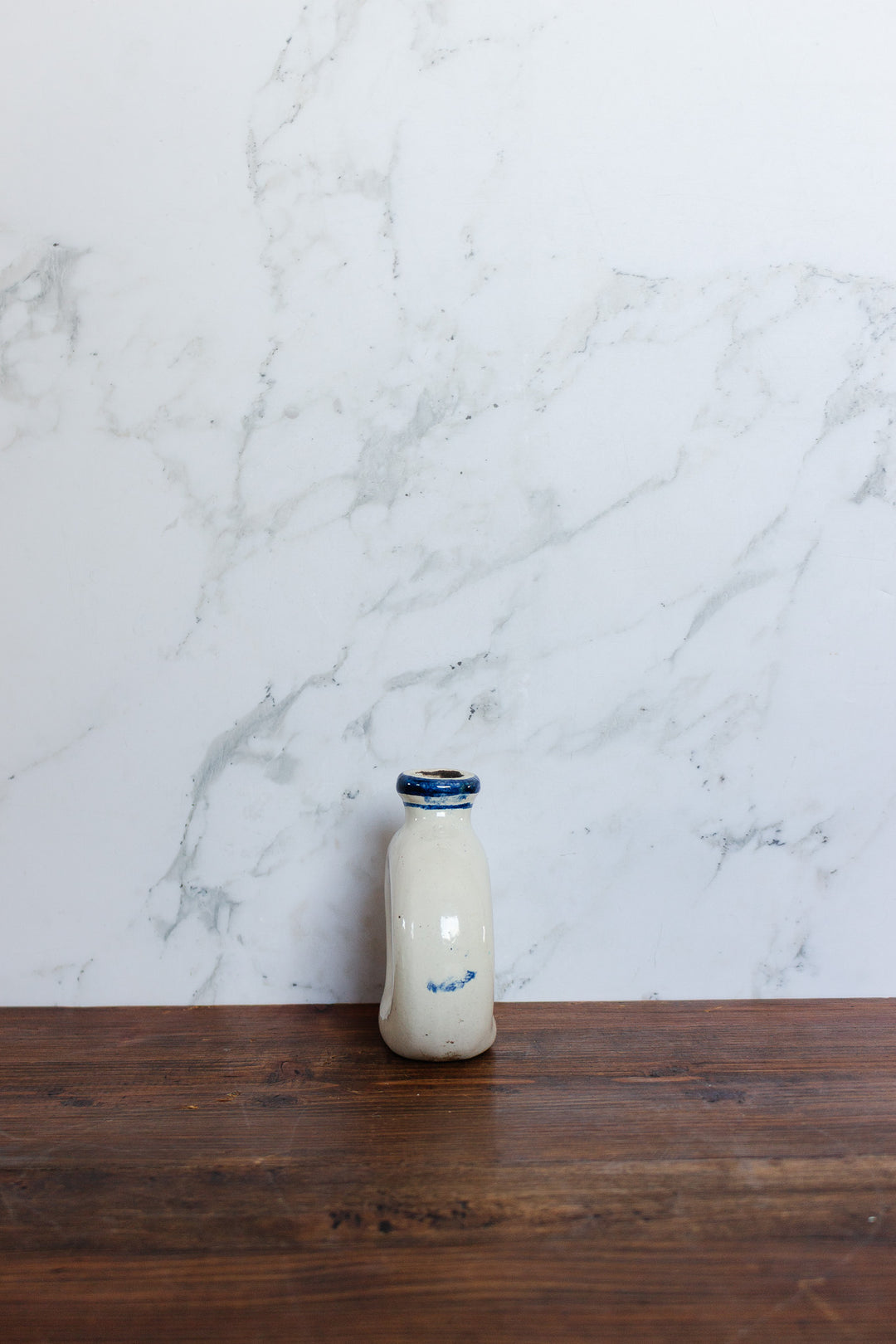 vintage french handpainted stoneware bottle