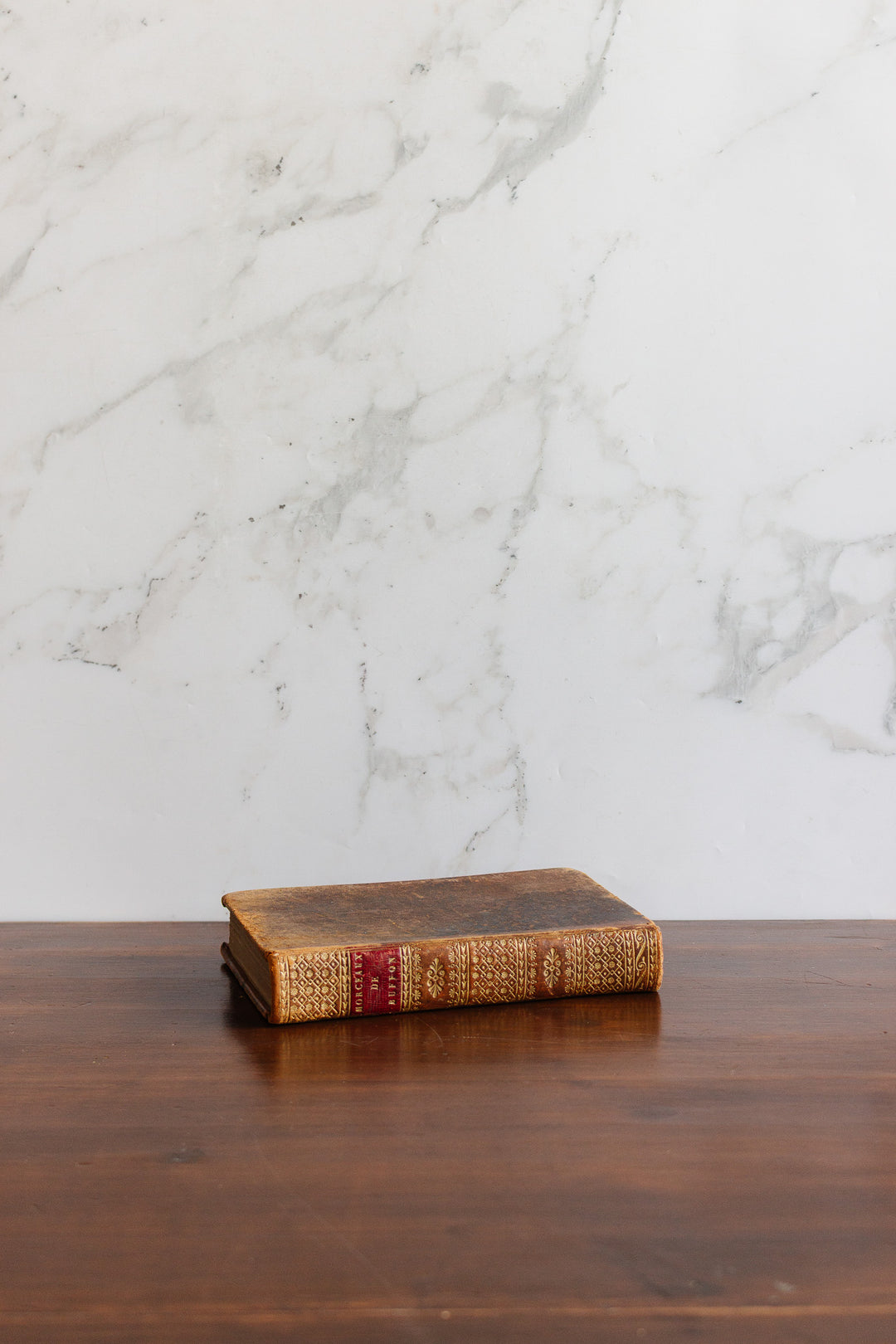 antique french leather "Morceaux Choisis de Buffon" book - 1809