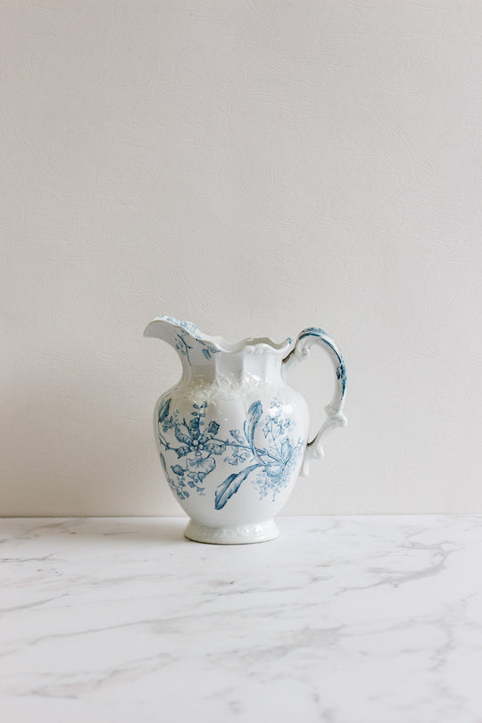 antique french transferware pitcher