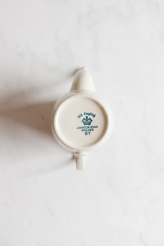 midcentury johnson bros "old english" ceramic coffee pot