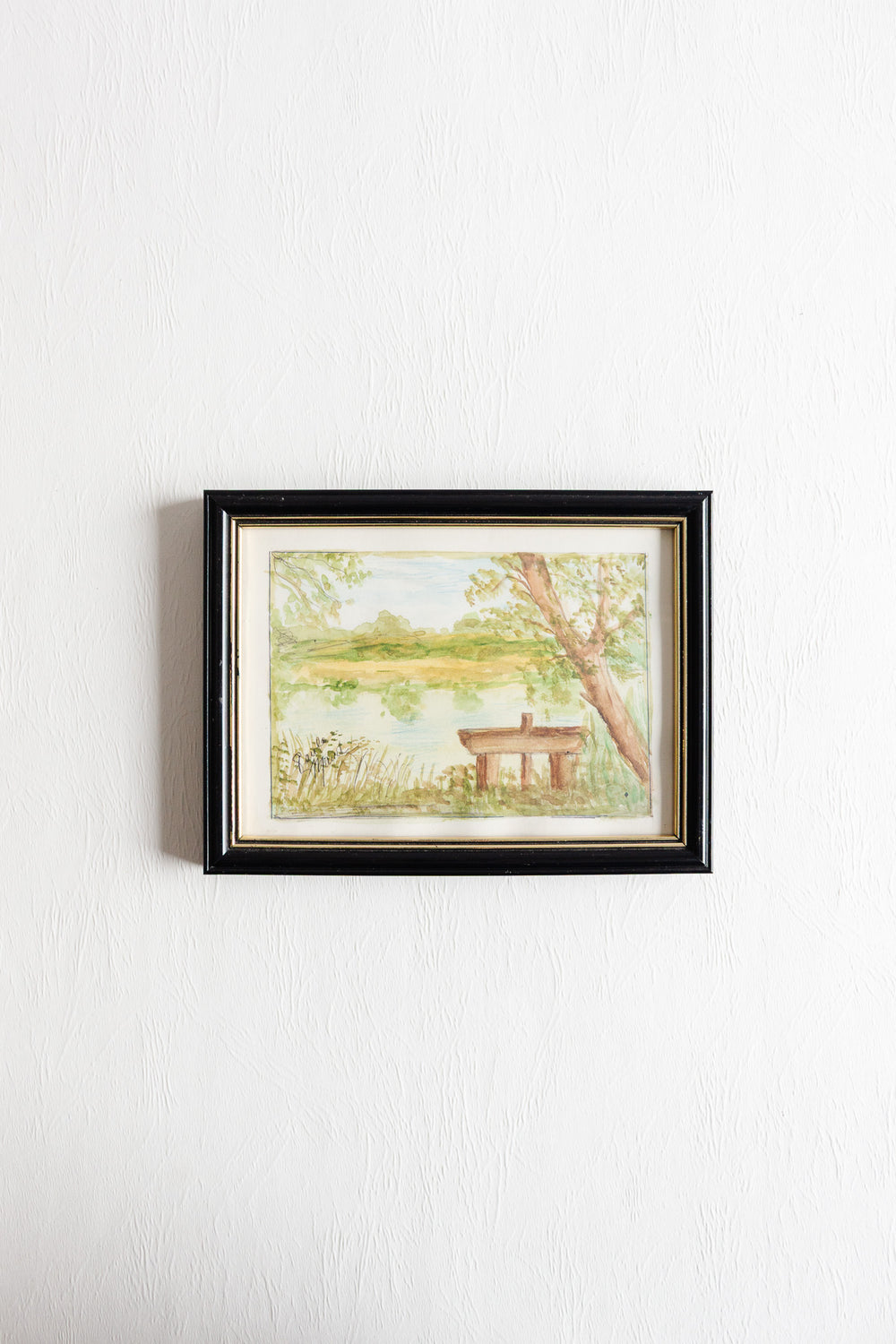 vintage french landscape watercolour pair