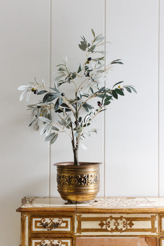 vintage english brass planter