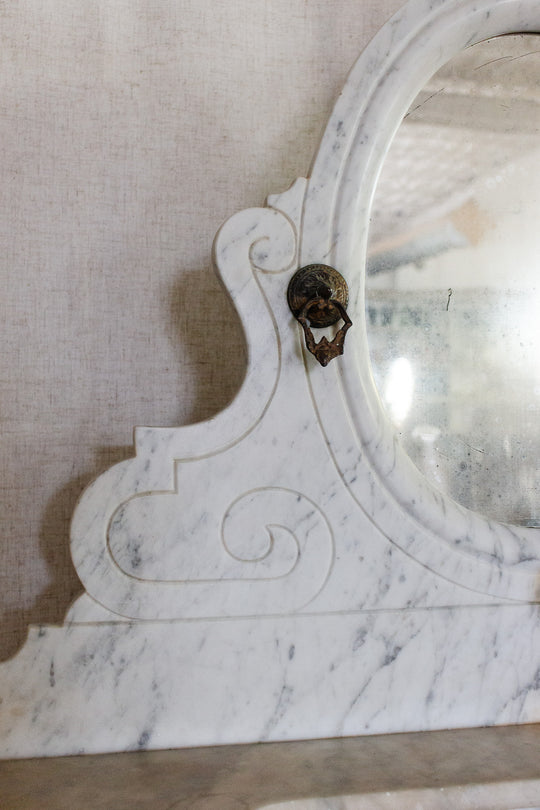 antique french marble top coiffeuse