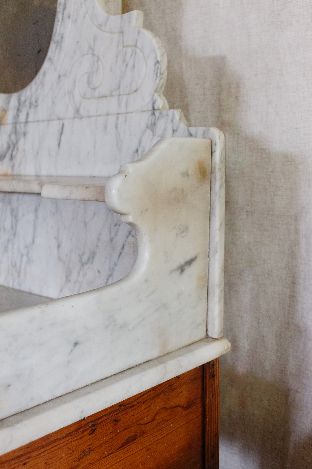 antique french marble top coiffeuse
