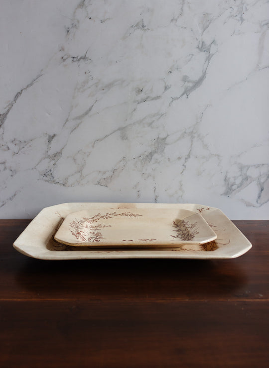 1888 english "montreal" cliff stoneware platter pair