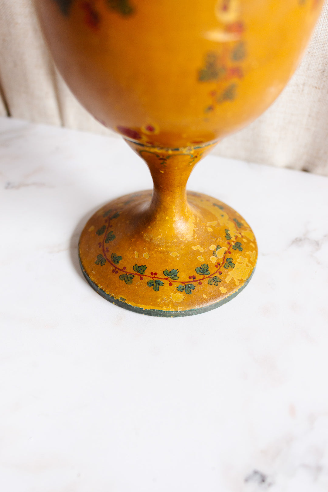 rare pair of 19th century Italian polychrome wood chalices