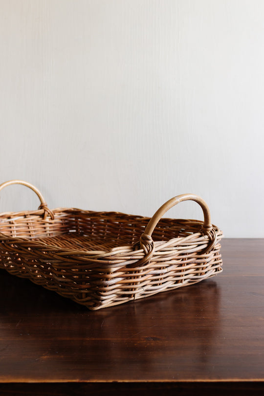 vintage french wicker tray