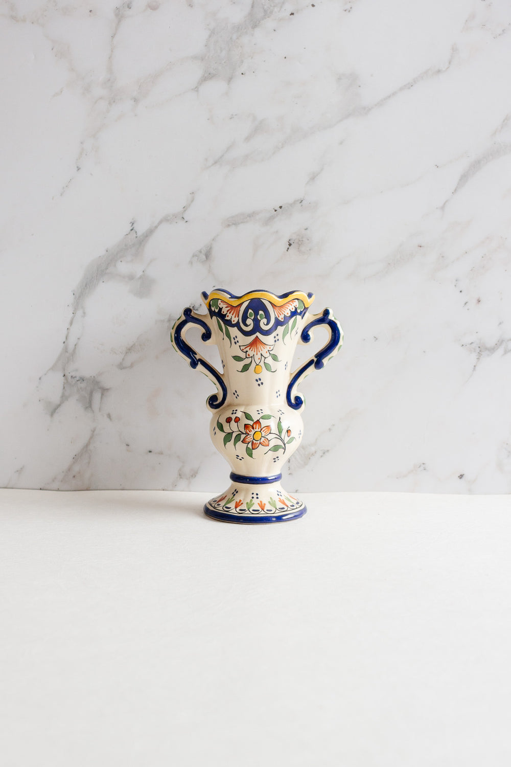 vintage french "fait main" rouen trophy vase