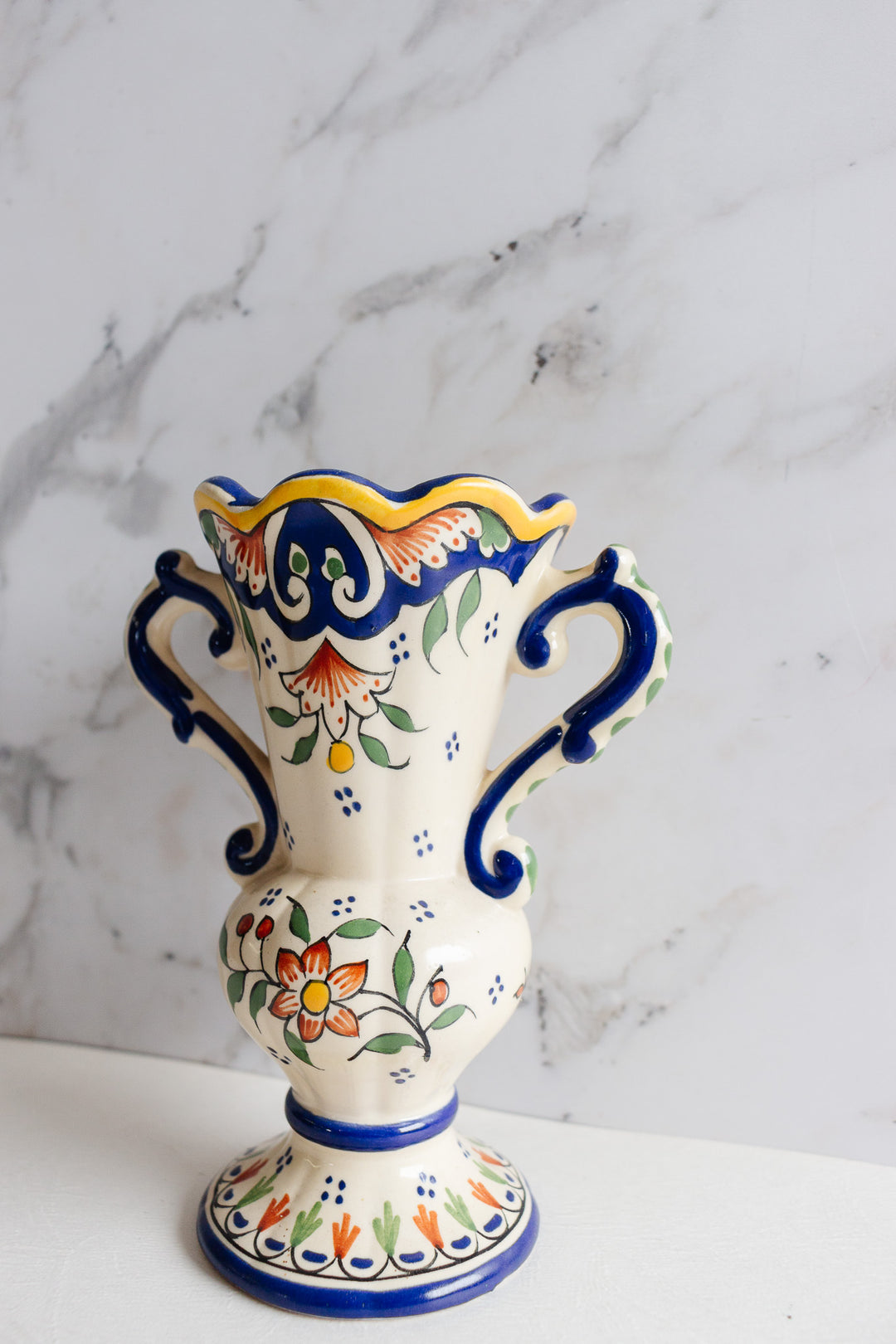 vintage french "fait main" rouen trophy vase