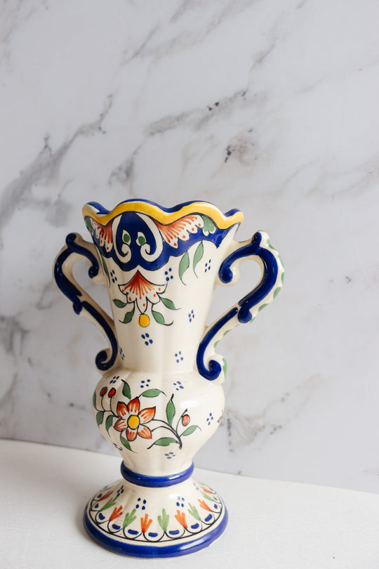 vintage french "fait main" rouen trophy vase