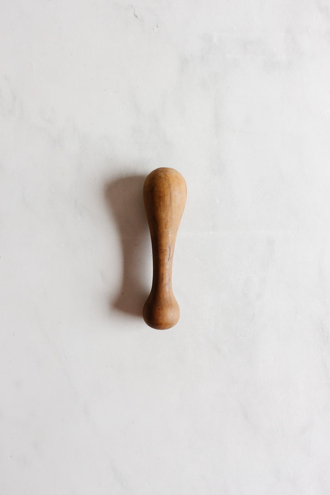 vintage french turned wood mortar and pestle