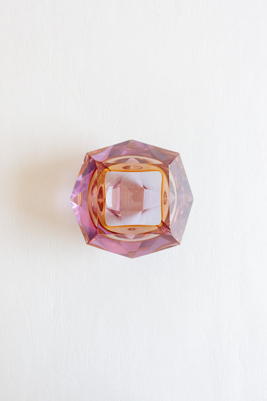1960s italian murano glass multi faceted sommerso glass bowl attributed to flavio poli
