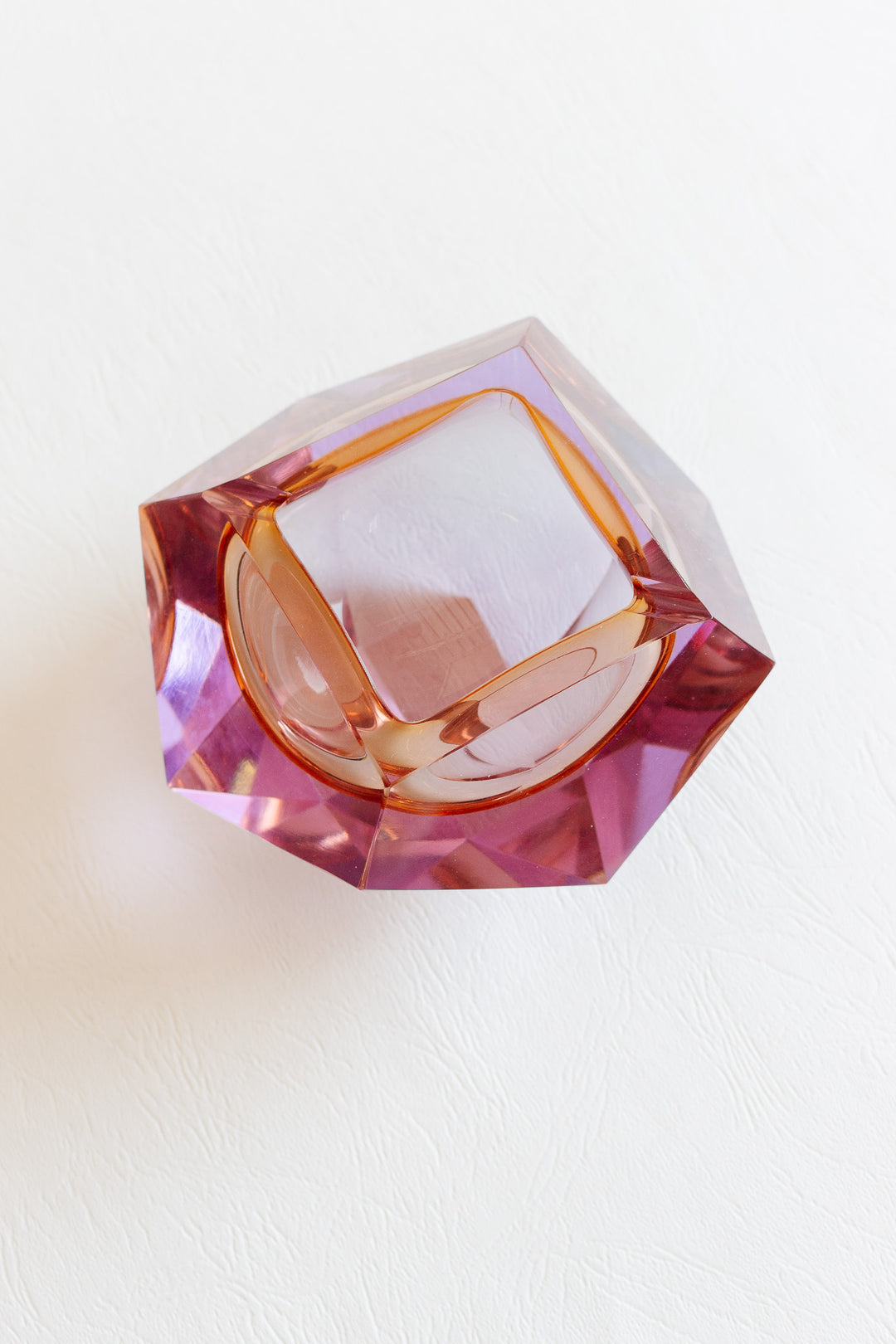 1960s italian murano glass multi faceted sommerso glass bowl attributed to flavio poli