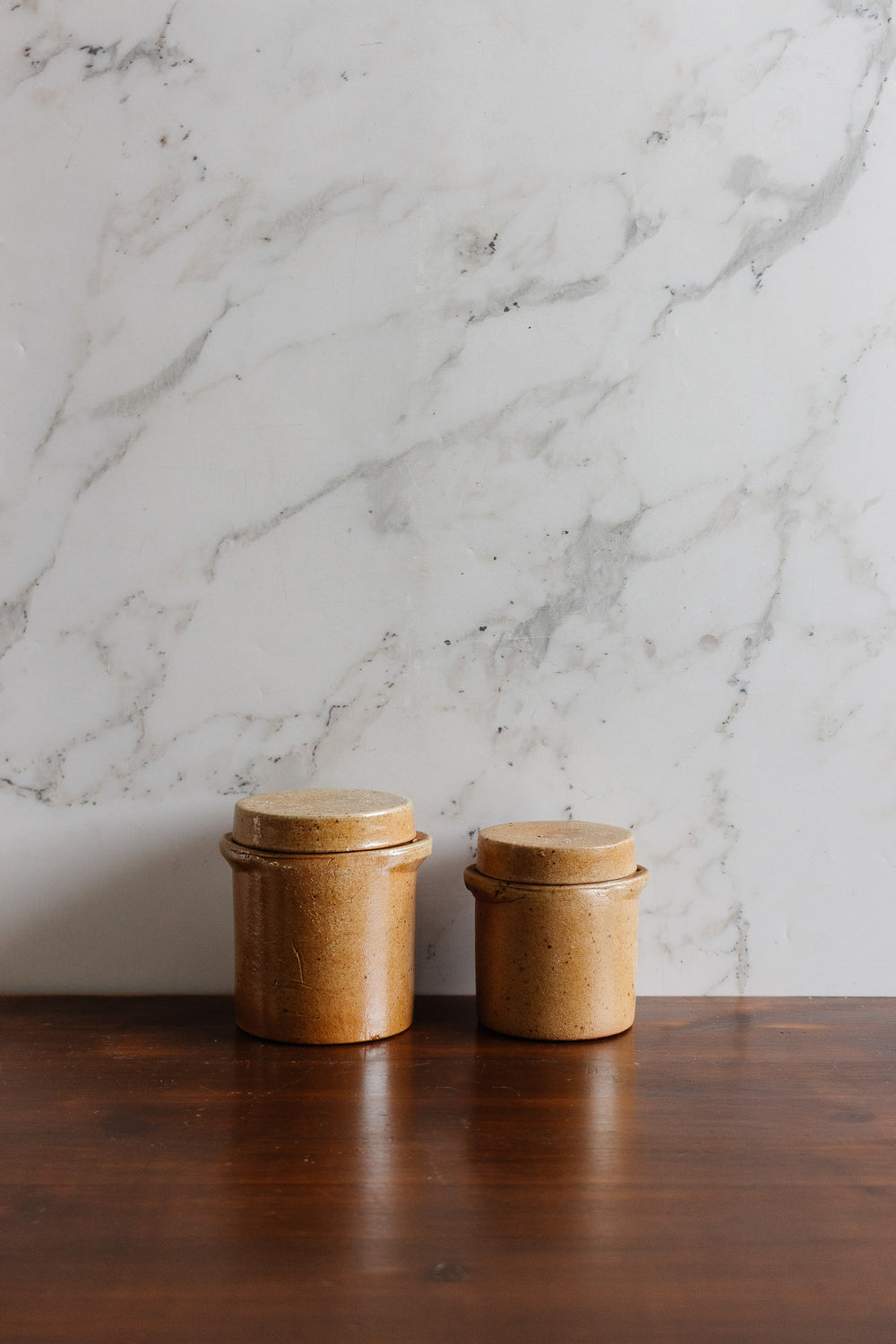 vintage french small stoneware jars with lids