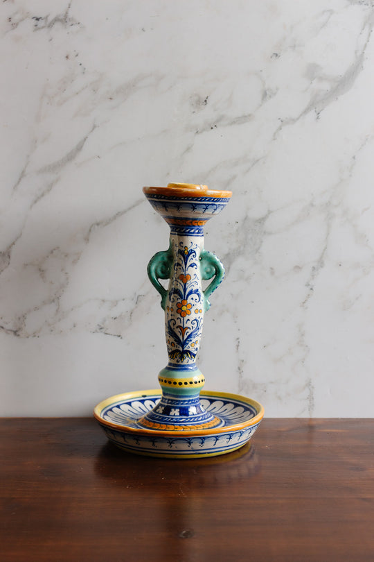vintage italian hand painted candlestick