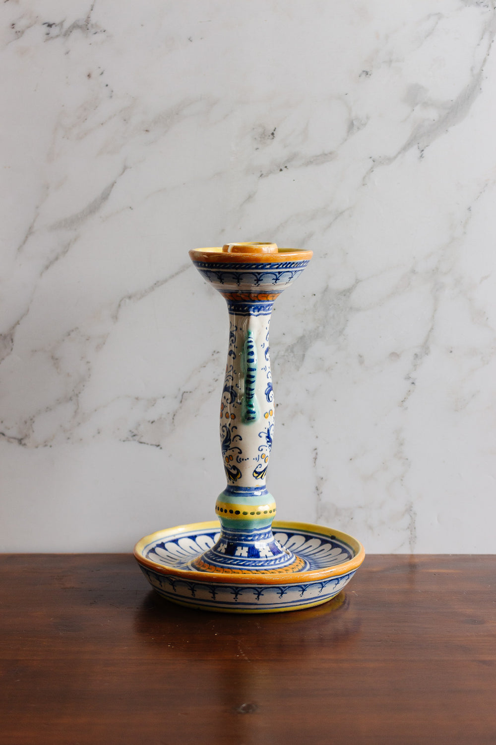 vintage italian hand painted candlestick