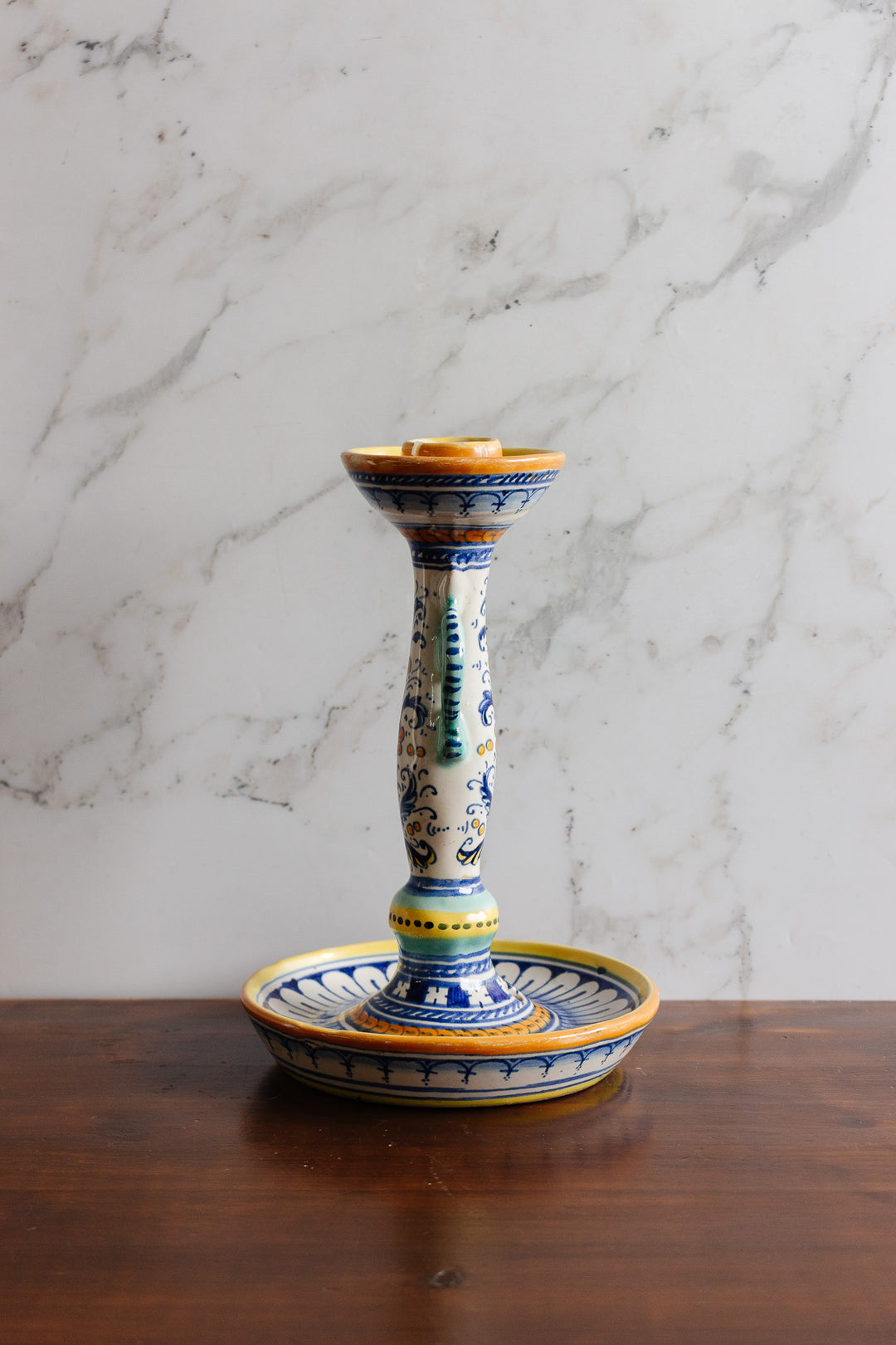 vintage italian hand painted candlestick