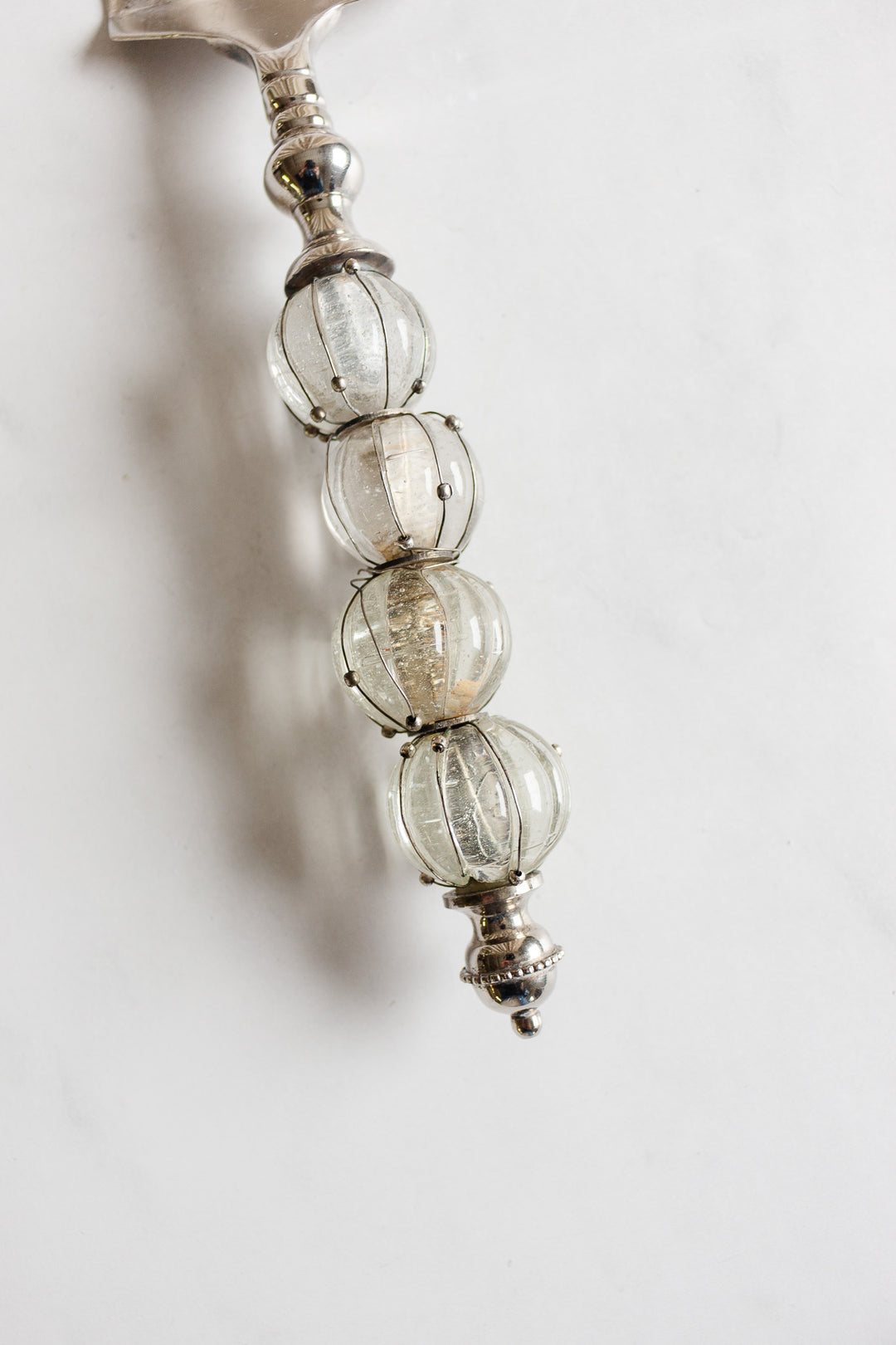 antique victorian blown glass pie server