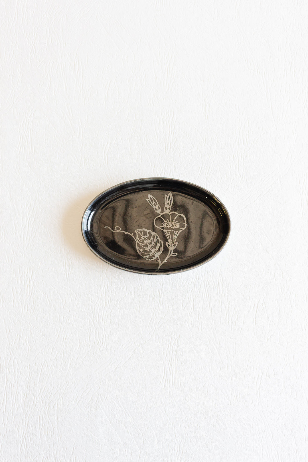 vintage german silver-overlay porcelain dish