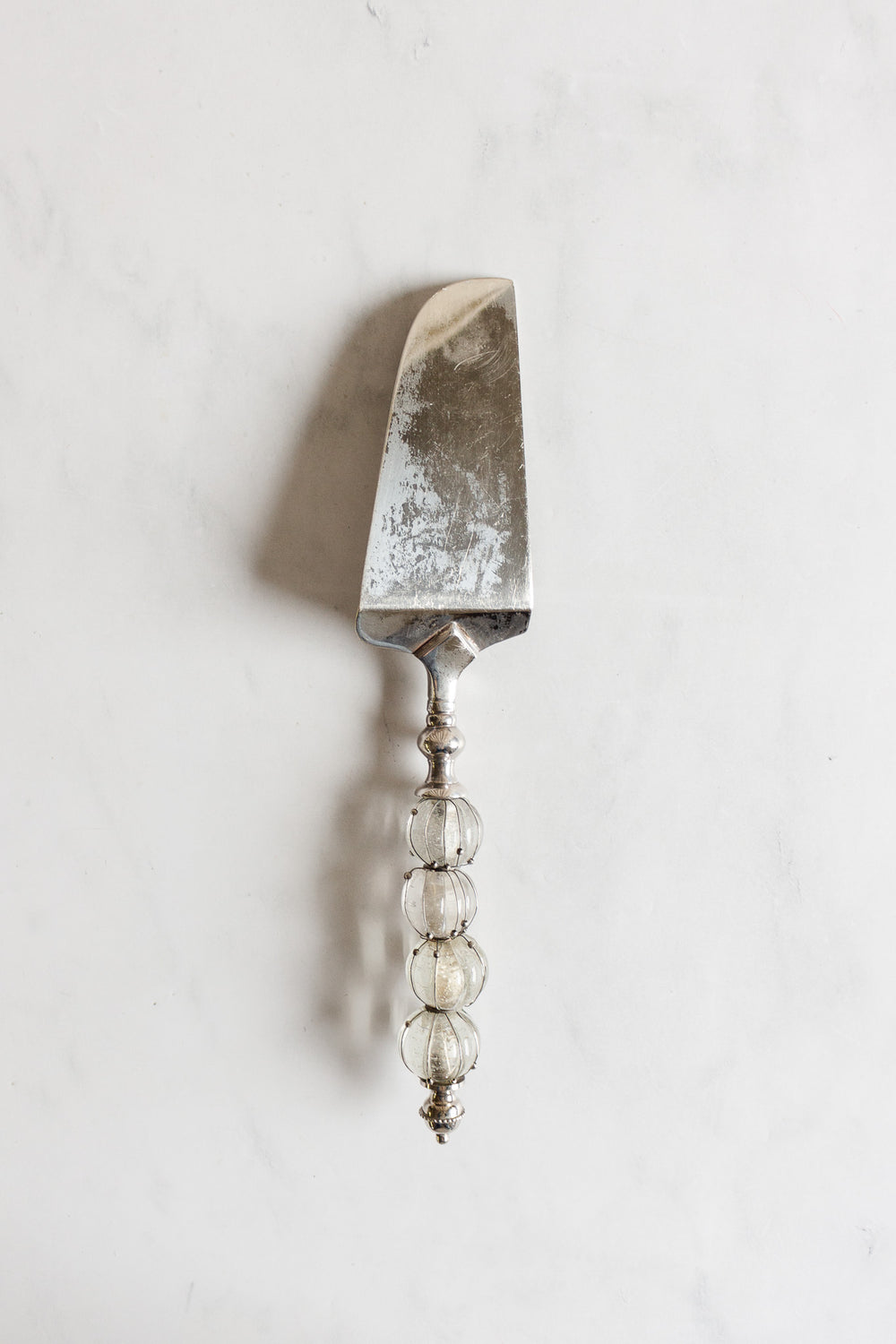 antique victorian blown glass pie server