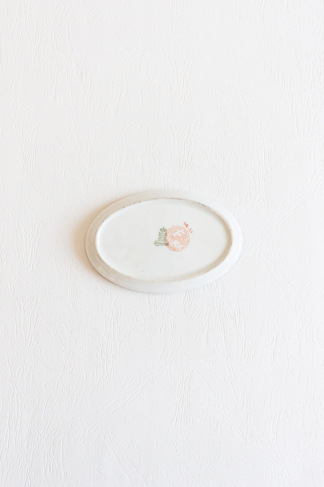 vintage german silver-overlay porcelain dish
