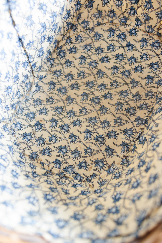 vintage french fabric lined panier
