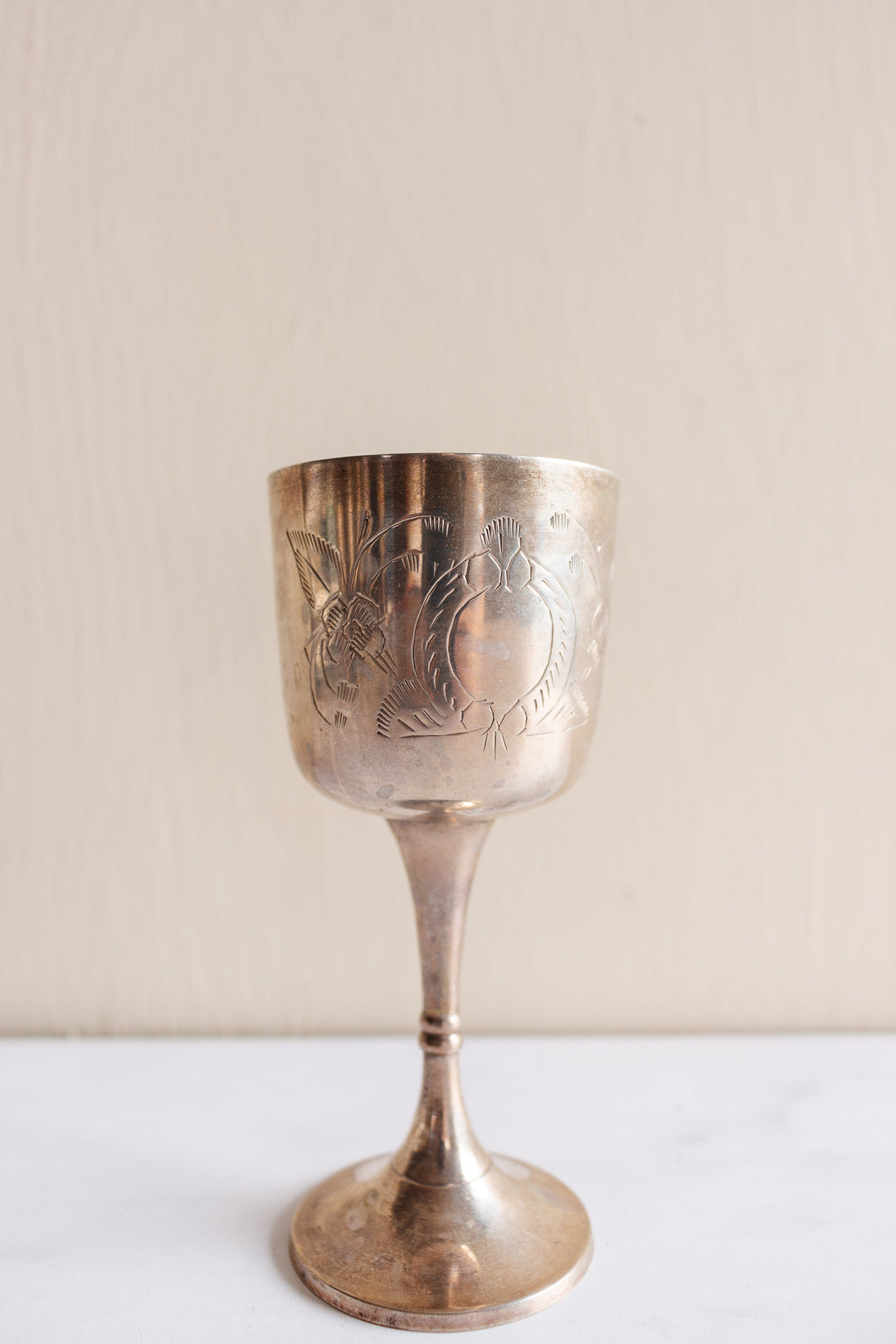 vintage french silver plate aperitif glasses, set of 6